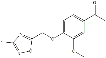 1-{3-methoxy-4-[(3-methyl-1,2,4-oxadiazol-5-yl)methoxy]phenyl}ethan-1-one 结构式