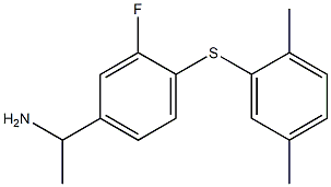 1-{4-[(2,5-dimethylphenyl)sulfanyl]-3-fluorophenyl}ethan-1-amine 结构式