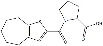 1-{4H,5H,6H,7H,8H-cyclohepta[b]thiophen-2-ylcarbonyl}pyrrolidine-2-carboxylic acid 结构式