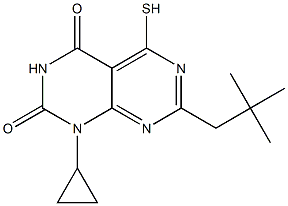 1-cyclopropyl-5-mercapto-7-neopentylpyrimido[4,5-d]pyrimidine-2,4(1H,3H)-dione 结构式