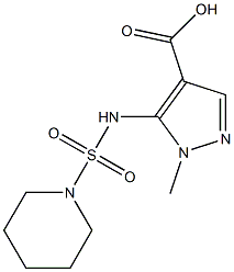 1-methyl-5-[(piperidine-1-sulfonyl)amino]-1H-pyrazole-4-carboxylic acid 结构式