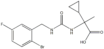 2-({[(2-bromo-5-fluorophenyl)methyl]carbamoyl}amino)-2-cyclopropylpropanoic acid 结构式