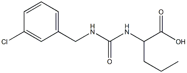 2-({[(3-chlorophenyl)methyl]carbamoyl}amino)pentanoic acid 结构式