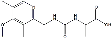 2-({[(4-methoxy-3,5-dimethylpyridin-2-yl)methyl]carbamoyl}amino)propanoic acid 结构式