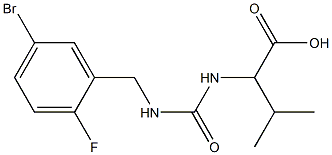 2-({[(5-bromo-2-fluorophenyl)methyl]carbamoyl}amino)-3-methylbutanoic acid 结构式