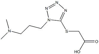 2-({1-[3-(dimethylamino)propyl]-1H-1,2,3,4-tetrazol-5-yl}sulfanyl)acetic acid 结构式