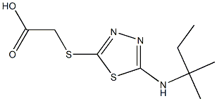2-({5-[(2-methylbutan-2-yl)amino]-1,3,4-thiadiazol-2-yl}sulfanyl)acetic acid 结构式