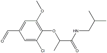 2-(2-chloro-4-formyl-6-methoxyphenoxy)-N-(2-methylpropyl)propanamide 结构式