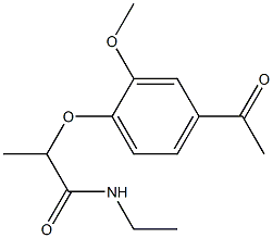 2-(4-acetyl-2-methoxyphenoxy)-N-ethylpropanamide 结构式