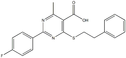 2-(4-fluorophenyl)-4-methyl-6-[(2-phenylethyl)thio]pyrimidine-5-carboxylic acid 结构式