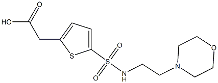 2-(5-{[2-(morpholin-4-yl)ethyl]sulfamoyl}thiophen-2-yl)acetic acid 结构式