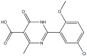 2-(5-chloro-2-methoxyphenyl)-4-methyl-6-oxo-1,6-dihydropyrimidine-5-carboxylic acid 结构式