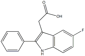 2-(5-fluoro-2-phenyl-1H-indol-3-yl)acetic acid 结构式