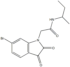 2-(6-bromo-2,3-dioxo-2,3-dihydro-1H-indol-1-yl)-N-(butan-2-yl)acetamide 结构式