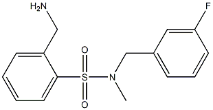 2-(aminomethyl)-N-[(3-fluorophenyl)methyl]-N-methylbenzene-1-sulfonamide 结构式