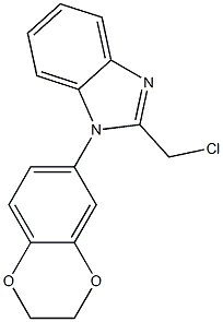 2-(chloromethyl)-1-(2,3-dihydro-1,4-benzodioxin-6-yl)-1H-1,3-benzodiazole 结构式