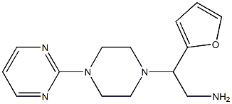 2-(furan-2-yl)-2-[4-(pyrimidin-2-yl)piperazin-1-yl]ethan-1-amine 结构式