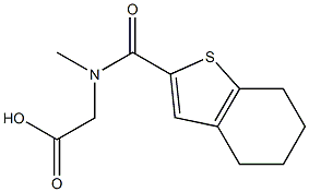 2-(N-methyl4,5,6,7-tetrahydro-1-benzothiophen-2-ylformamido)acetic acid 结构式