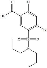 2,4-dichloro-5-(dipropylsulfamoyl)benzoic acid 结构式