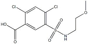 2,4-dichloro-5-[(2-methoxyethyl)sulfamoyl]benzoic acid 结构式