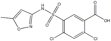 2,4-dichloro-5-[(5-methyl-1,2-oxazol-3-yl)sulfamoyl]benzoic acid 结构式