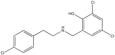 2,4-dichloro-6-({[2-(4-chlorophenyl)ethyl]amino}methyl)phenol 结构式