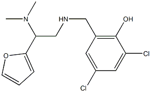 2,4-dichloro-6-({[2-(dimethylamino)-2-(furan-2-yl)ethyl]amino}methyl)phenol 结构式