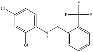 2,4-dichloro-N-{[2-(trifluoromethyl)phenyl]methyl}aniline 结构式