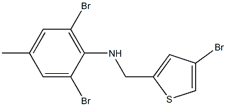 2,6-dibromo-N-[(4-bromothiophen-2-yl)methyl]-4-methylaniline 结构式