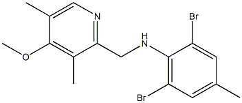 2,6-dibromo-N-[(4-methoxy-3,5-dimethylpyridin-2-yl)methyl]-4-methylaniline 结构式