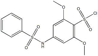 2,6-dimethoxy-4-[(phenylsulfonyl)amino]benzenesulfonyl chloride 结构式