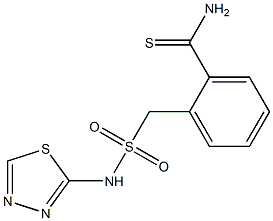 2-[(1,3,4-thiadiazol-2-ylsulfamoyl)methyl]benzene-1-carbothioamide 结构式