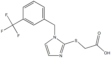 2-[(1-{[3-(trifluoromethyl)phenyl]methyl}-1H-imidazol-2-yl)sulfanyl]acetic acid 结构式