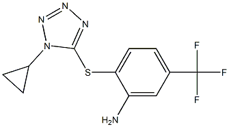 2-[(1-cyclopropyl-1H-1,2,3,4-tetrazol-5-yl)sulfanyl]-5-(trifluoromethyl)aniline 结构式