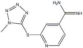 2-[(1-methyl-1H-1,2,3,4-tetrazol-5-yl)sulfanyl]pyridine-4-carboximidamide 结构式