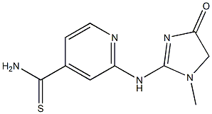 2-[(1-methyl-4-oxo-4,5-dihydro-1H-imidazol-2-yl)amino]pyridine-4-carbothioamide 结构式