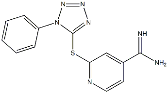 2-[(1-phenyl-1H-1,2,3,4-tetrazol-5-yl)sulfanyl]pyridine-4-carboximidamide 结构式