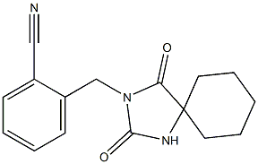 2-[(2,4-dioxo-1,3-diazaspiro[4.5]dec-3-yl)methyl]benzonitrile 结构式