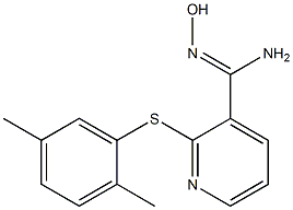 2-[(2,5-dimethylphenyl)sulfanyl]-N'-hydroxypyridine-3-carboximidamide 结构式