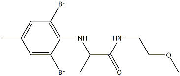 2-[(2,6-dibromo-4-methylphenyl)amino]-N-(2-methoxyethyl)propanamide 结构式