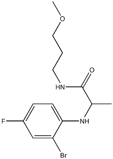 2-[(2-bromo-4-fluorophenyl)amino]-N-(3-methoxypropyl)propanamide 结构式