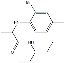 2-[(2-bromo-4-methylphenyl)amino]-N-(pentan-3-yl)propanamide 结构式