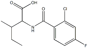 2-[(2-chloro-4-fluorobenzoyl)amino]-3-methylpentanoic acid 结构式