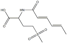 2-[(2E,4E)-hexa-2,4-dienoylamino]-4-(methylsulfonyl)butanoic acid 结构式