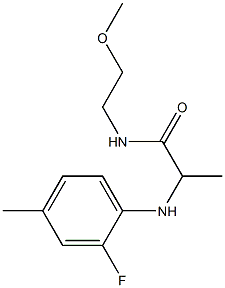 2-[(2-fluoro-4-methylphenyl)amino]-N-(2-methoxyethyl)propanamide 结构式