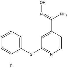 2-[(2-fluorophenyl)sulfanyl]-N'-hydroxypyridine-4-carboximidamide 结构式