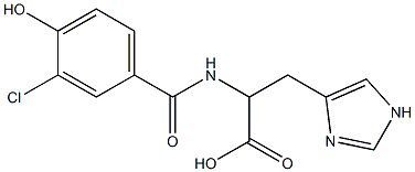 2-[(3-chloro-4-hydroxyphenyl)formamido]-3-(1H-imidazol-4-yl)propanoic acid 结构式