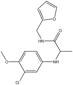 2-[(3-chloro-4-methoxyphenyl)amino]-N-(furan-2-ylmethyl)propanamide 结构式