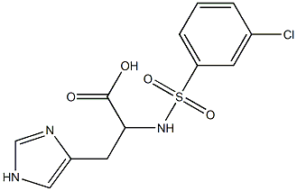 2-[(3-chlorobenzene)sulfonamido]-3-(1H-imidazol-4-yl)propanoic acid 结构式