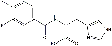 2-[(3-fluoro-4-methylbenzoyl)amino]-3-(1H-imidazol-4-yl)propanoic acid 结构式